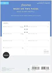 Filofax Minimal A5 Week to View 2022 Diary Refill Grey