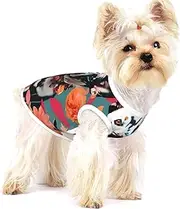 Cattle Dog Florals print Tshirts for Small Dogs Dog's Fashion Shirt Breathable Sleeveless Shirts for Small Dogs