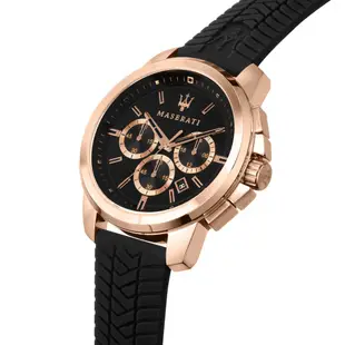 MASERATI WATCH 瑪莎拉蒂手錶R8871621012 Successo三眼計時 矽膠錶帶 喬米精品 原廠正貨