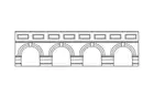 Hornby Low Level Arched Retaining Walls x2 (Red Brick)