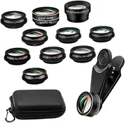 POPETPOP 1set Phone External Lens Wide Angle and Macro Photography Kit Storage Bag for All Mobile Phones Fine Imaging Quality