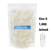 Size 0 Clear Empty Gelatin Gelcaps Pill Capsules Kosher Gluten-Free Joined 1-10k