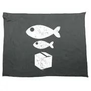 Rave Big Fish Little Fish Cardboard Box - Funny Novelty Soft Sport Microfiber Towel