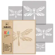 5x reusable PLASTIC Stencils / 13.4" to 3.5"/Nursery KIDS Template / DRAGONFLY