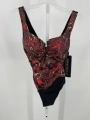 Miraclesuit Womens Kashmir Enchant One Piece Swimsuit 10 Black Paisley 6537731