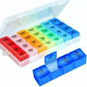 Pill Organizer 4 Times a Day,Premium Weekly Pill Case Medicine Organizer Box ...
