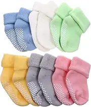 jojofuny 6 Pairs Non-slip dispensing socks toddler cotton socks infant slippers baby boy dress socks baby non slip socks Infant Cotton Socks infant Warm Sock Baby Thick Socks Infant Socks