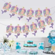 Party 12pcs Mermaid Shape Garland Flag Banner Streamer Banner Party Bunting