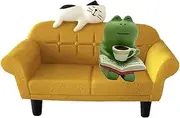 2-Piece Set Miniature Sofa Cat Figurines Statue,Miniature Frog Figurines Statue,Mini Things for Desk Decor,Cute Desk Accessories,Home Decor,Cute Bedroom Decor,Smis-ki Figures for Garden,Shelf, Table