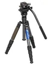 Leofoto LX-255CT/BV-1 Reversible Travel Tripod w/ Bino Fluid Head: LX-225CT+BV-1