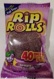 Rip Rolls Grape 40 inch Sour Belt Candy 4 Count Free Shipping