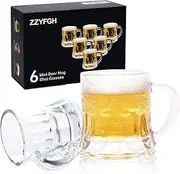 ZZYFGH Shot Glasses with Handle, Mini Heavy Base Clear Beer Mugs, 1.8 Ounce, Set of 6 for Whiskey, Tequila, Vodka, Great for Father, Husband, Birthday or Friend Party Present