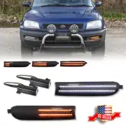Smoke Front Bumper Switchback LED Paking Signal Lights For 1996-1997 Toyota Rav4 (for: Toyota)