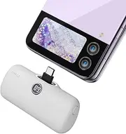 [iWALK] Portable Charger, USB-C 4800mAh Small Power Bank Fast Charging Battery Pack with LED Display Compatible with iPhone 15/15 Pro/15 Pro Max/Samsung S24 S23/OPPO/Xiaomi/Huawei/Android Phones, White