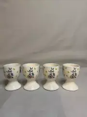 Set of 4 Easter Bunny Rabbit Ceramic Egg Cups by Signature