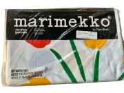 Vintage Marimekko One Twin Flat Sheet Seven Flowers Design New Multicolor NOS