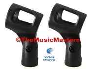 (2) Handheld MICROPHONE CLIP Karaoke DJ Tripod Mic Stand Boom Holder Clamp Mount