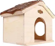 FONDOTIN 1pc Guinea Pig Cozy Log Cabin Hideout for Pets for Squirrels Chinchillas Guinea Pigs Lightweight Easy to Clean Brown Khaki