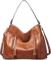 Handbag for Women AtailorBird Lady Hobo Bag Crossbody Shoulder Tote Purse Faux Leather Bucket Fashion Side Bag with Tassel