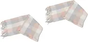 [OATIPHO] 2pcs Comfy Women Plaid Cape Wrap Shawls for Women Traditional Style Scarf Poncho Cape Light Wrap for Ladies