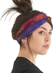 Women's Boho Tie Dye Headband - Fashion Bandanas Turban Headwrap Twist Knot Hippie Hairband Hair Wrap B