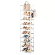 10 Tiers Tall Shoe Rack 20-25 Pairs Boots Organizer Storage Sturdy Narrow White