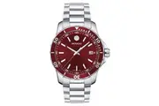 Movado Stainless Steel Red Dial Men's Swiss Made Watch - 2600178