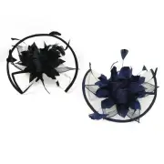 Women Vintage Hat Ladies Bridal Flower Mesh Feathers Party Banquet Wedding Veil