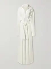 [Norma Kamali] Norma Kamali - Tie-front Stretch-jersey Jumpsuit - White - xx small xx small White