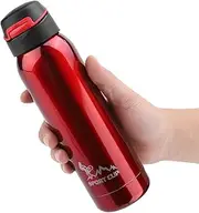 Gigicial Insulated Stainless Steel Water Bottle with Straw for Sports and Travel, Durable Stainless Steel - Double-Wall Vacuum Insulation, Silicone Spout and Push-Button, Leak-Proof Lid(red)