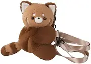 [COSWHO] Red Panda Hug Stuffed Backpack Cute Animal Plush Shoulder Bag