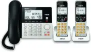 VTech VG208-2 DECT 6.0 2-Handsets Corded/Cordless Phone for Home with Answering
