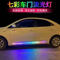 在飛比找樂天市場購物網優惠-汽車車門七彩流光跑馬燈led燈條幻彩流水側裙底盤改裝氛圍燈爆