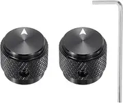 uxcell 2 Pcs Aluminium Potentiometer Knobs, 1/4"(6mm) IDx5/8(15mm) ODx1/2(13mm) Height Universal Volume Tone Control Knobs for Guitar, Bass, Arrow Indicator, Black