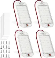 LED Dome Light, RV Interior Lighting, 48LED 800LM Ultra Bright 12 Volt LED White Lights, RV Ceiling Light with Switch Control, for Car Van Truck Camper Lorry Motorhome Boat (4 Pack)