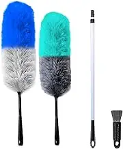 Kleva Range Miracle Magnetic Duster Trio. Microfiber Duster Set with Extendable Handle. 3-Pack Dusting Brushes for Ceiling Fans, Blinds & High Shelves | Bendable & Washable Dust Remover for Home & Car
