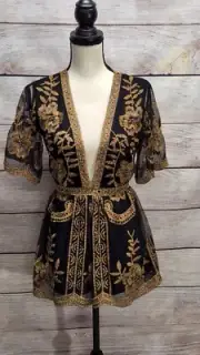 NEW!!! Women's Cloud Ten lace overlay romper Sz.S
