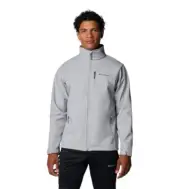WS6044 COLUMBIA MENS ASCENDER SOFTSHELL FULL ZIP RAIN JACKET , SIZE 3X - GRAY