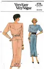 Vogue Pattern 9739 ©1986 Misses Dress, 6-8-10, FF