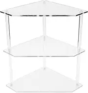 Zerodis Auxiliary Table of the Acrylic Corner Small 3 Layers of Triangular Table for the Study the Living Room, Bright Appearance, Easy to Wash, Weight Capacity 30 Pounds, Transparent Acrylic Material