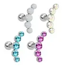 Crystal Gem Opal Stud Earrings Ear Piercing Cartilage Helix Tragus Body Jewelry