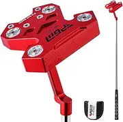 Men's Golf Putter Aviation Aluminum Series Women Golf Clubs Stable Low Center of Gravity Full CNC Composite Putter (red)
