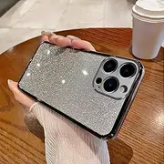 [PONRFEKT] Compatible with Samsung Galaxy A13 5G/A04S Case,Transparent Glitter Sparkle Bumper Shockproof TPU Cover for Women Girls Bling Protective Phone Case-Black
