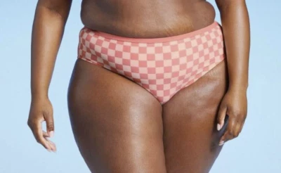 2X Plus KONA SOL Women's Hipster Bikini Bottom - Medium Coverage CORAL PINK
