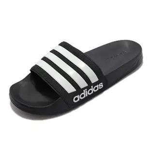 adidas 拖鞋 Adilette Shower Q彈 舒適中底 黑白 三條線 男女鞋 愛迪達 GZ5922