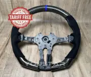 TARIFF FREE CARBON Alcantara Blue Stripe Steering Wheel for BMW M2 M3 M4 X5M X6M (for: BMW)