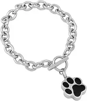 BIAIHQIE Chain Bracelets Bangle Stainless Steel Urn Bracelet With Cremation Ashes Pendant Charms - Memorial Ash Keepsake,22cm