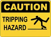OSHA CAUTION: TRIPPING HAZARD | Laminated Vinyl Decal Sticker Label