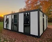 Modern Tiny Home, Prefab Container House, 20-40ft Expandable, Multiple Bedrooms