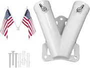 Garden Flag Holder | Aluminum Alloy Flag Bracket | Flaag Pole Holder | Metal Heavy Duty Flagpole HOL-der | Water Resistant F-lag Mount for Garden, Patio, Lawn